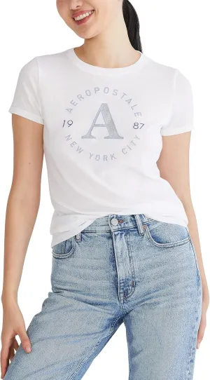 AEROPOSTALE Women's Circle Short Sleeve Graphic Tee