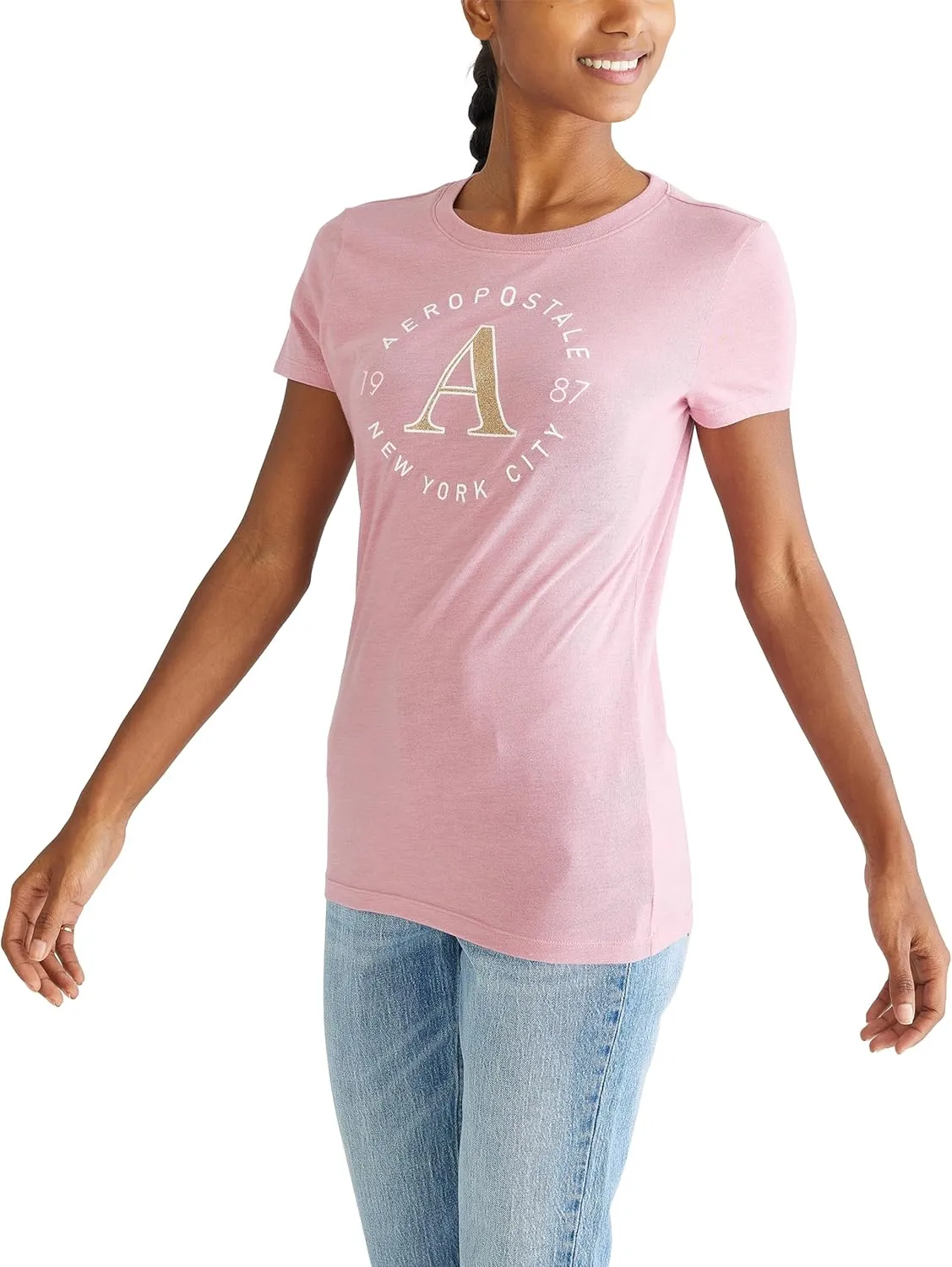 AEROPOSTALE Women's Circle Short Sleeve Graphic Tee