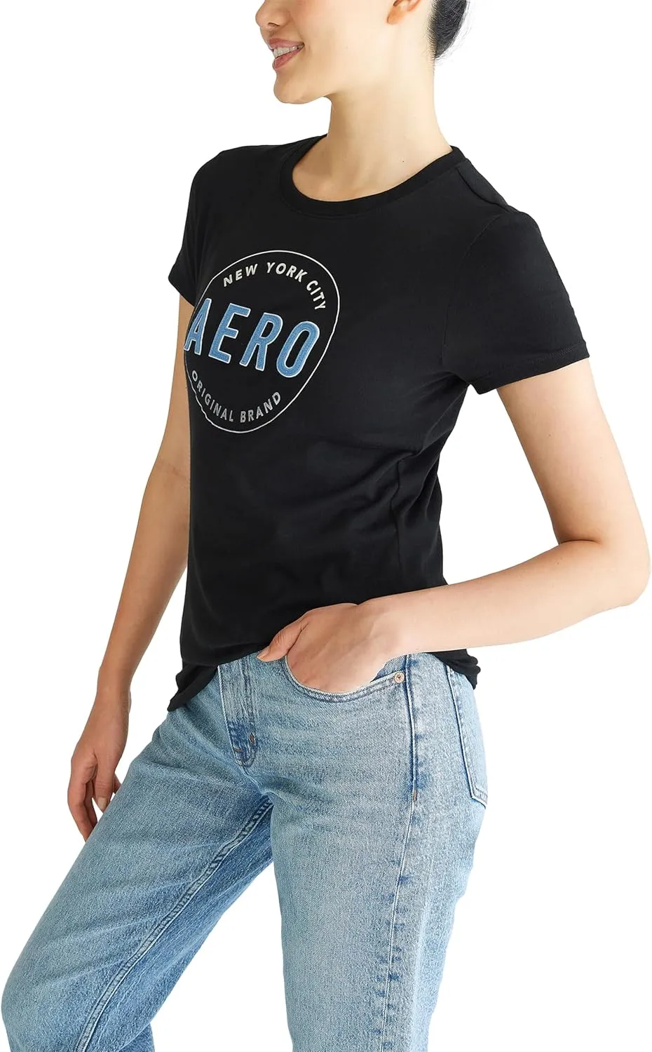 AEROPOSTALE Women's Circle Short Sleeve Graphic Tee
