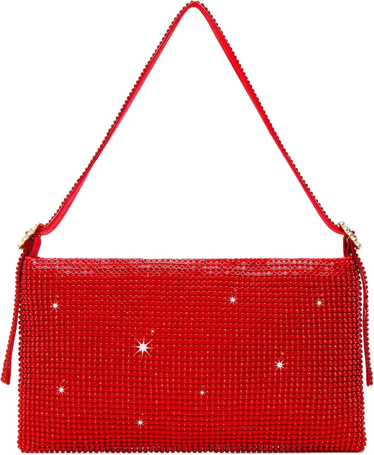 Afashor Women's Rhinestone Evening Bag Shiny Shoulder Clutch Purse for Wedding Party with Adjustable Strap