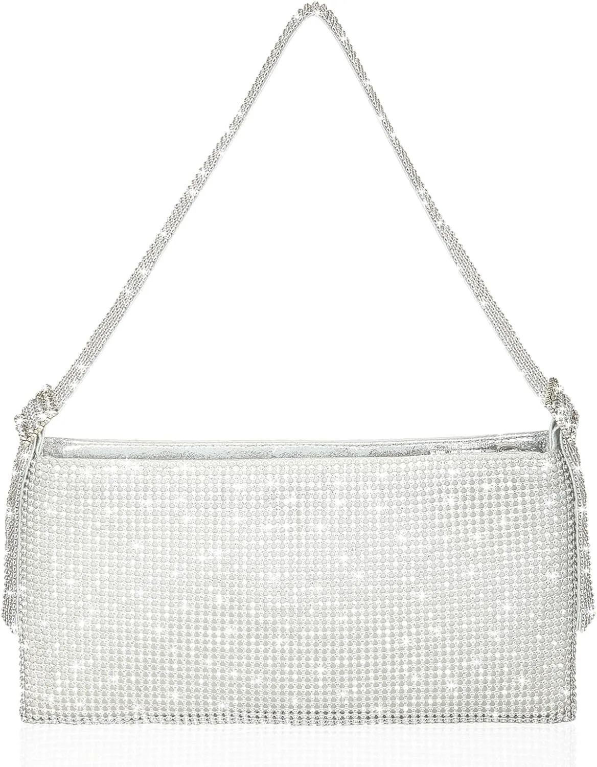 Afashor Women's Rhinestone Evening Bag Shiny Shoulder Clutch Purse for Wedding Party with Adjustable Strap