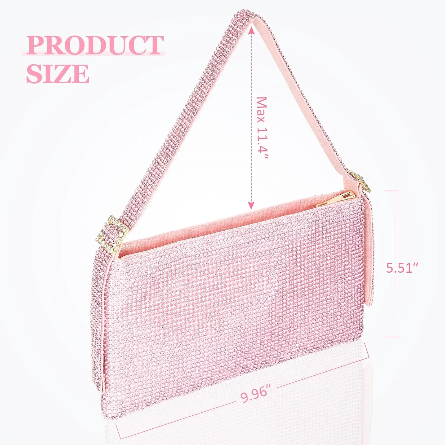 Afashor Women's Rhinestone Evening Bag Shiny Shoulder Clutch Purse for Wedding Party with Adjustable Strap