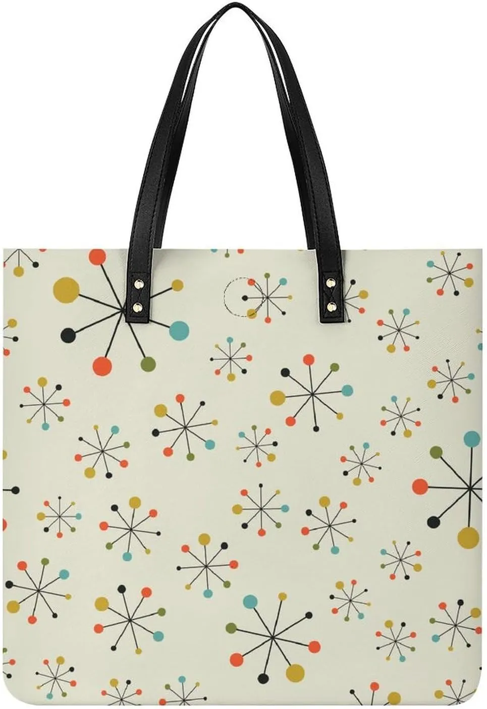 Afrocentric Mud Cloth Print Large Capacity Leather Handbag