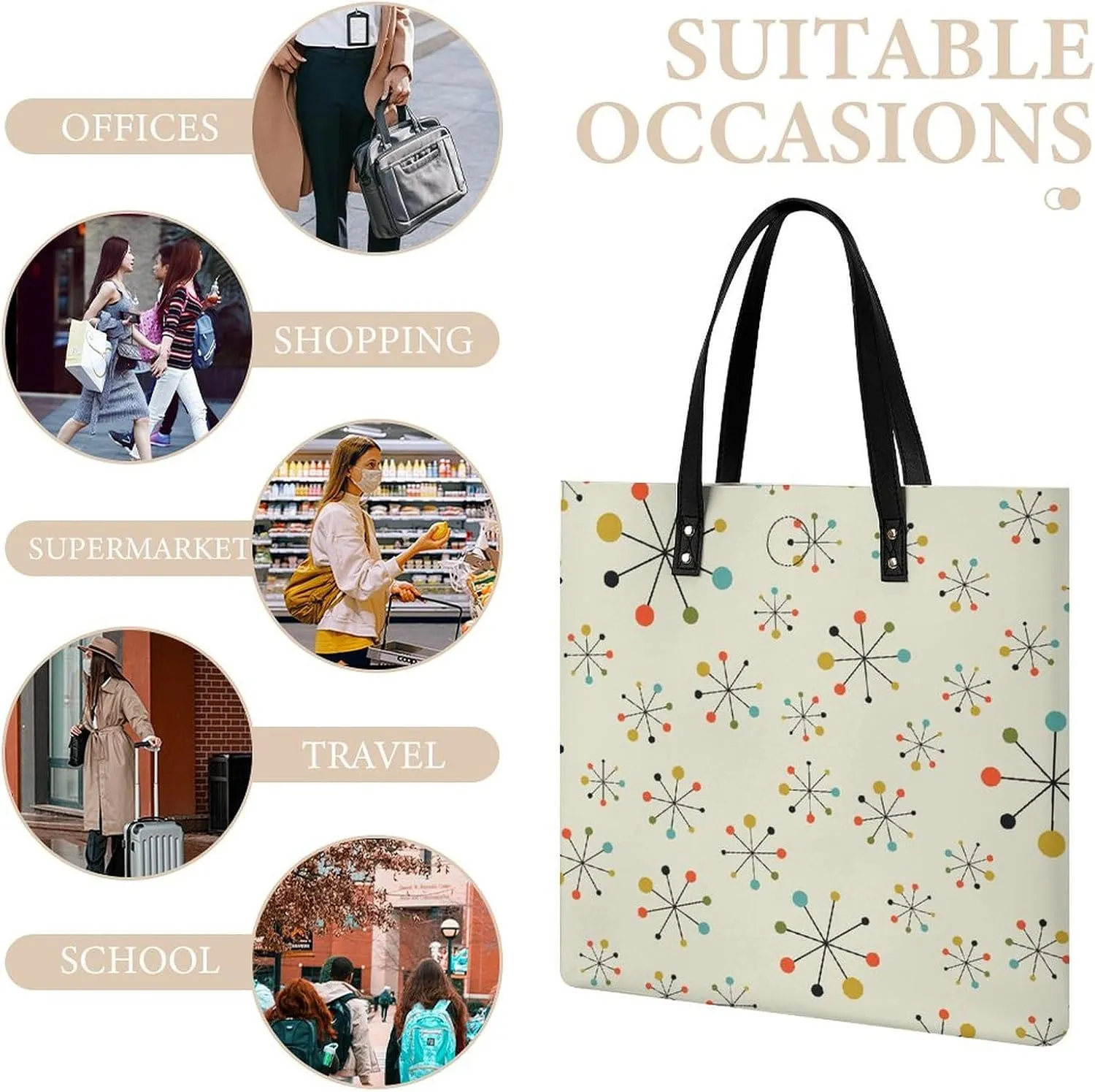 Afrocentric Mud Cloth Print Large Capacity Leather Handbag