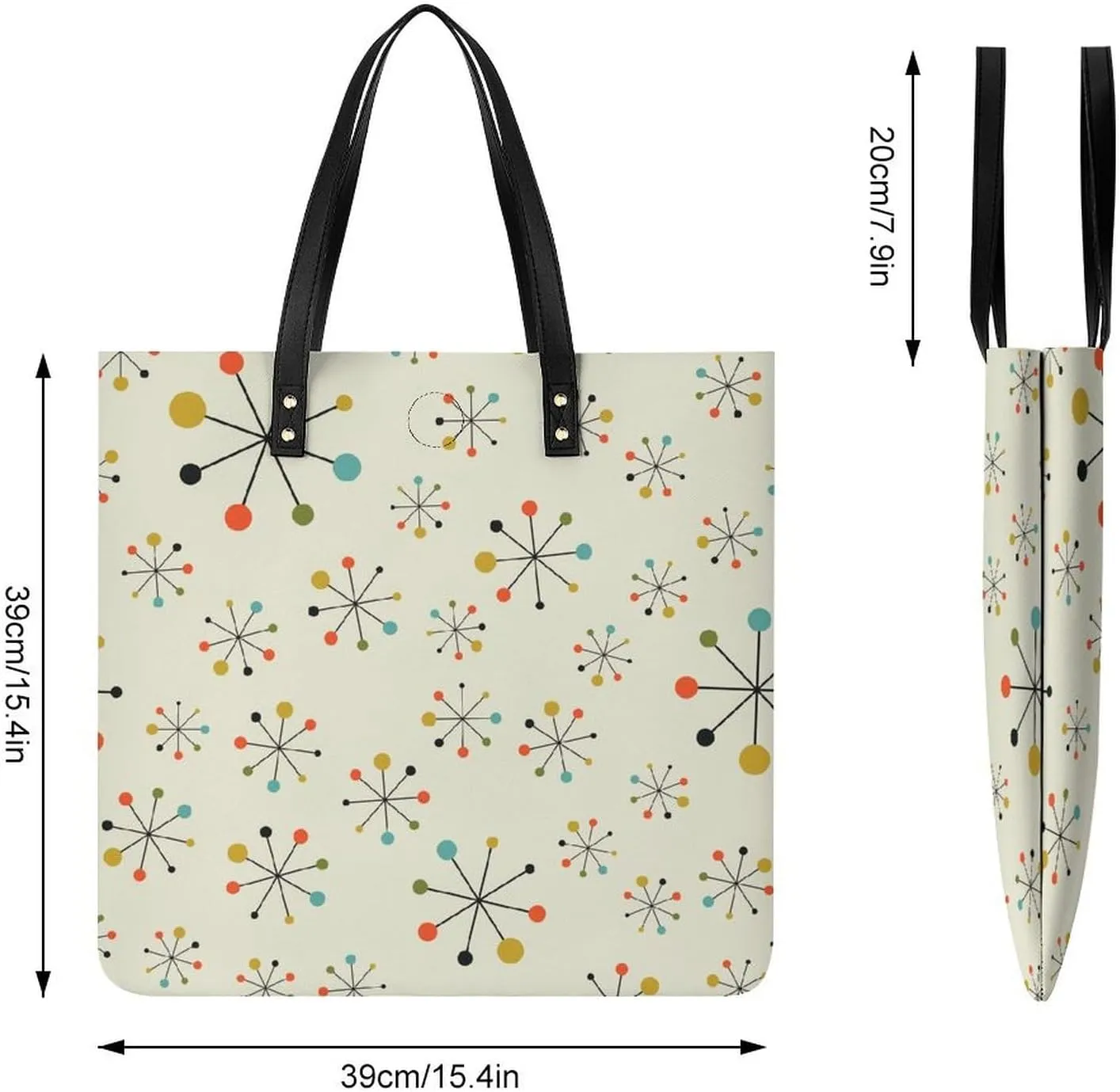 Afrocentric Mud Cloth Print Large Capacity Leather Handbag