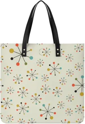 Afrocentric Mud Cloth Print Large Capacity Leather Handbag