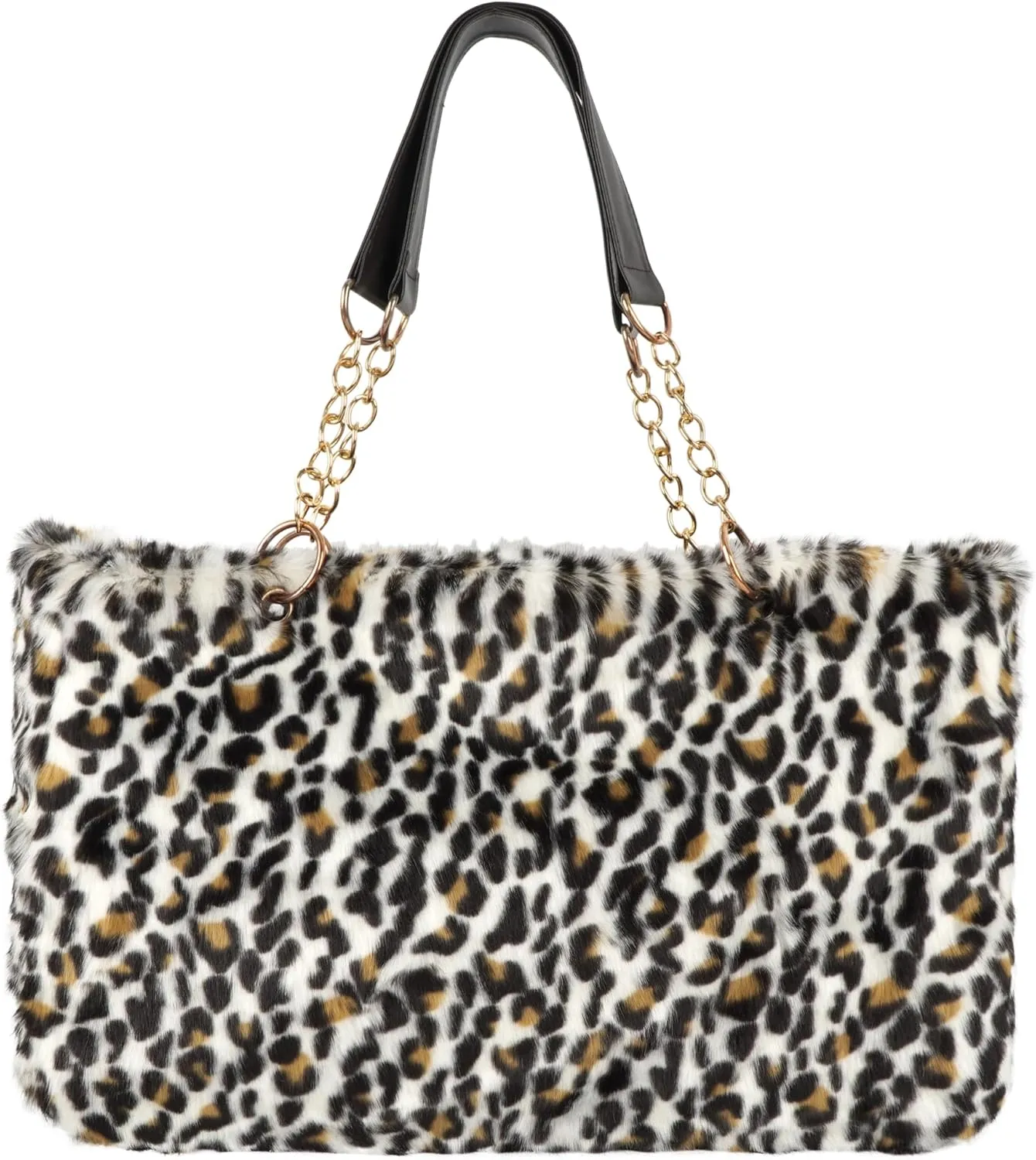 Aisa Choice Women's Faux Fur Tote Purse Furry Leopard Large Capacity Shoulder Bag Satchel Handbag …