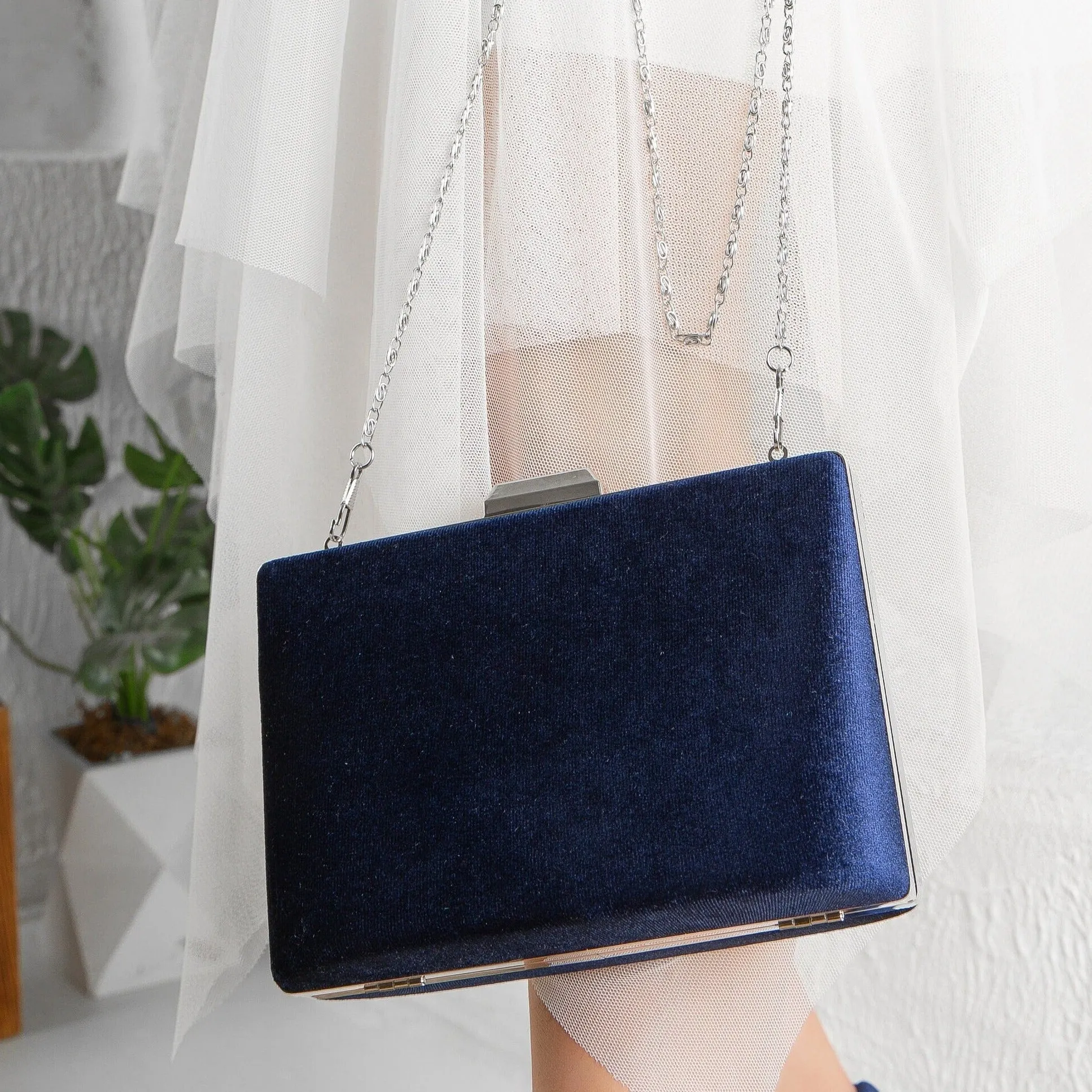 Alba - Dark Blue Clutch