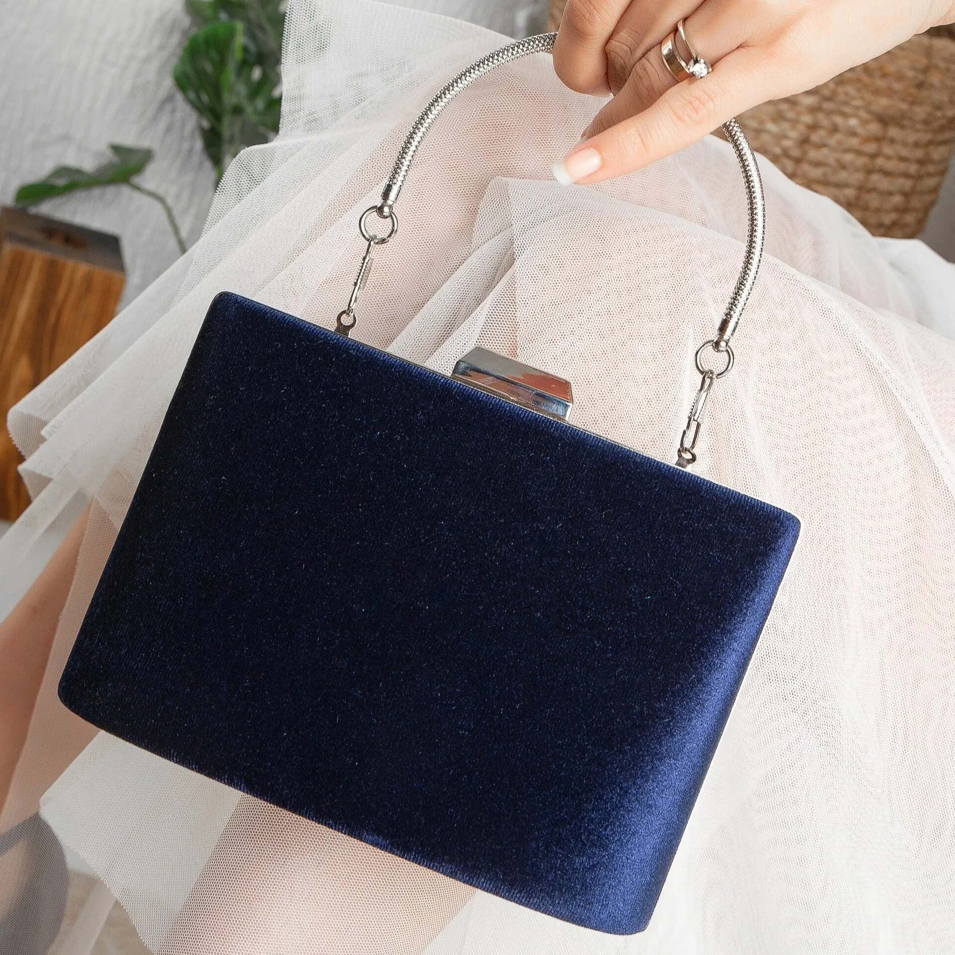 Alba - Dark Blue Clutch