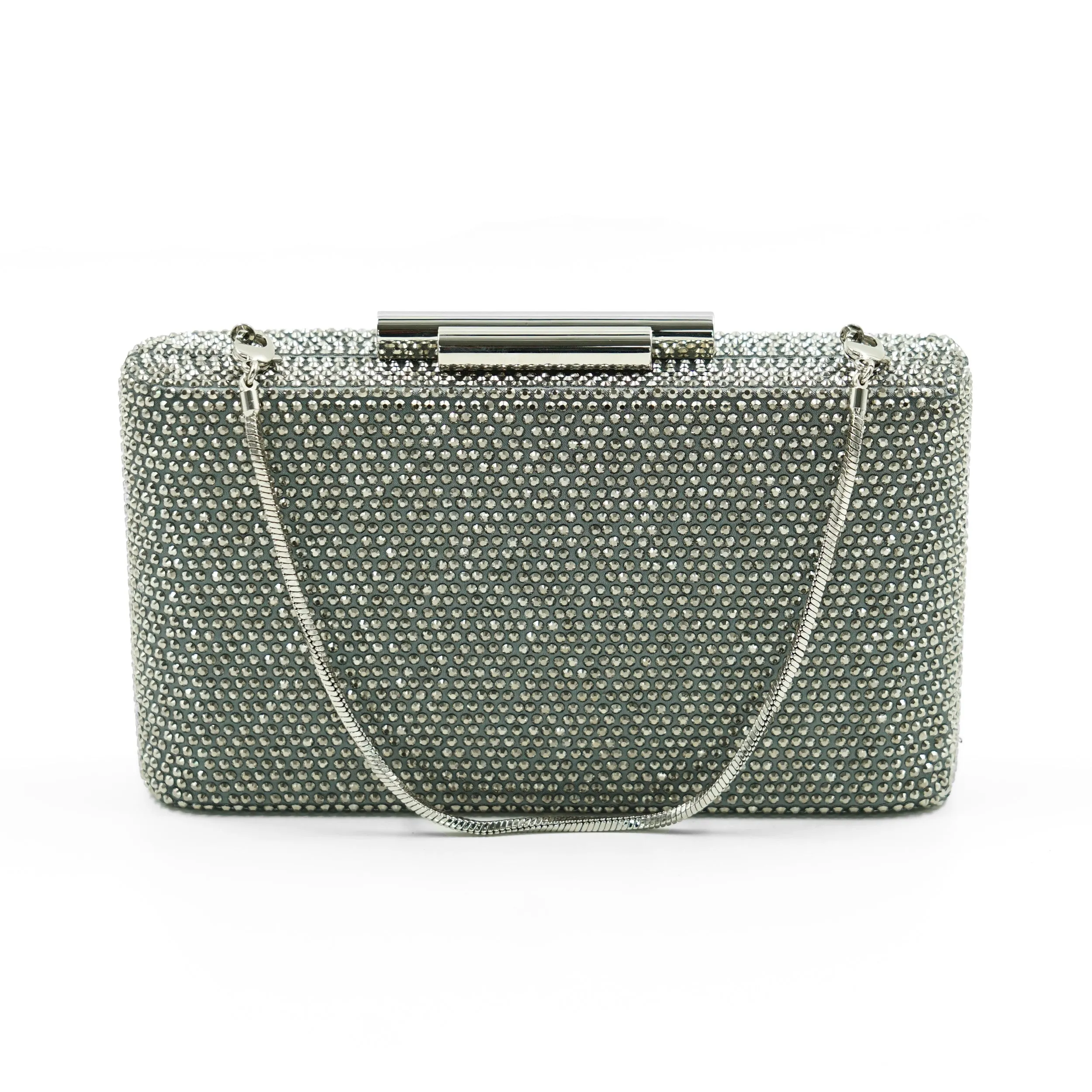 Alexa Crystal Clutch (Pewter)