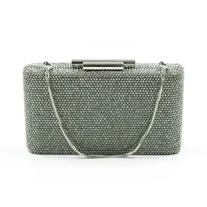 Alexa Crystal Clutch (Pewter)