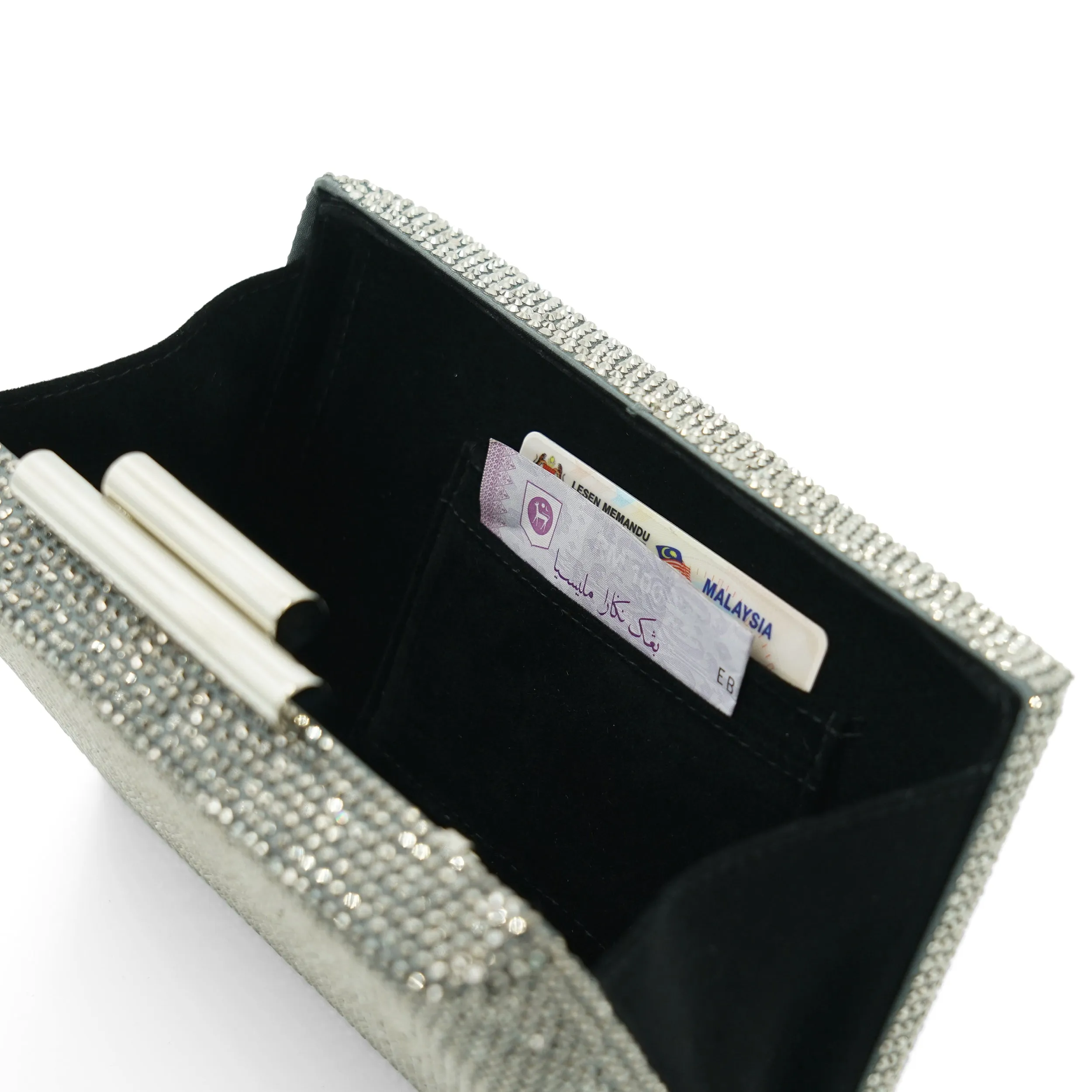 Alexa Crystal Clutch (Pewter)