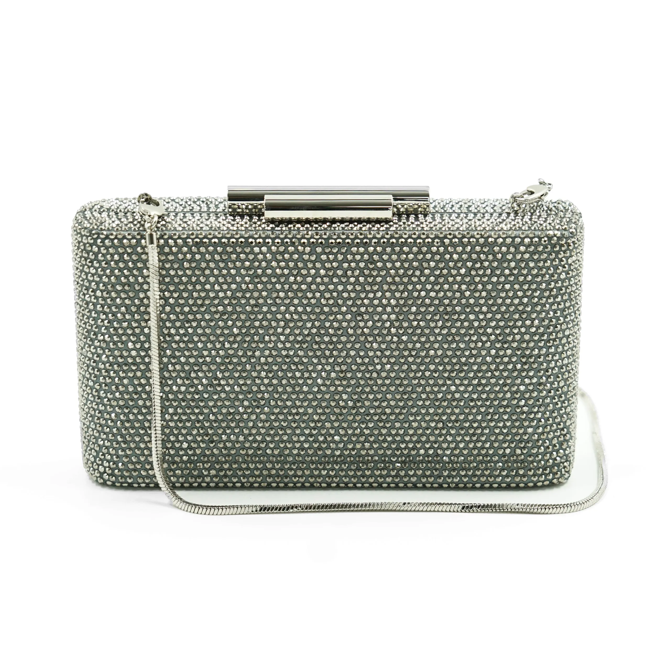 Alexa Crystal Clutch (Pewter)