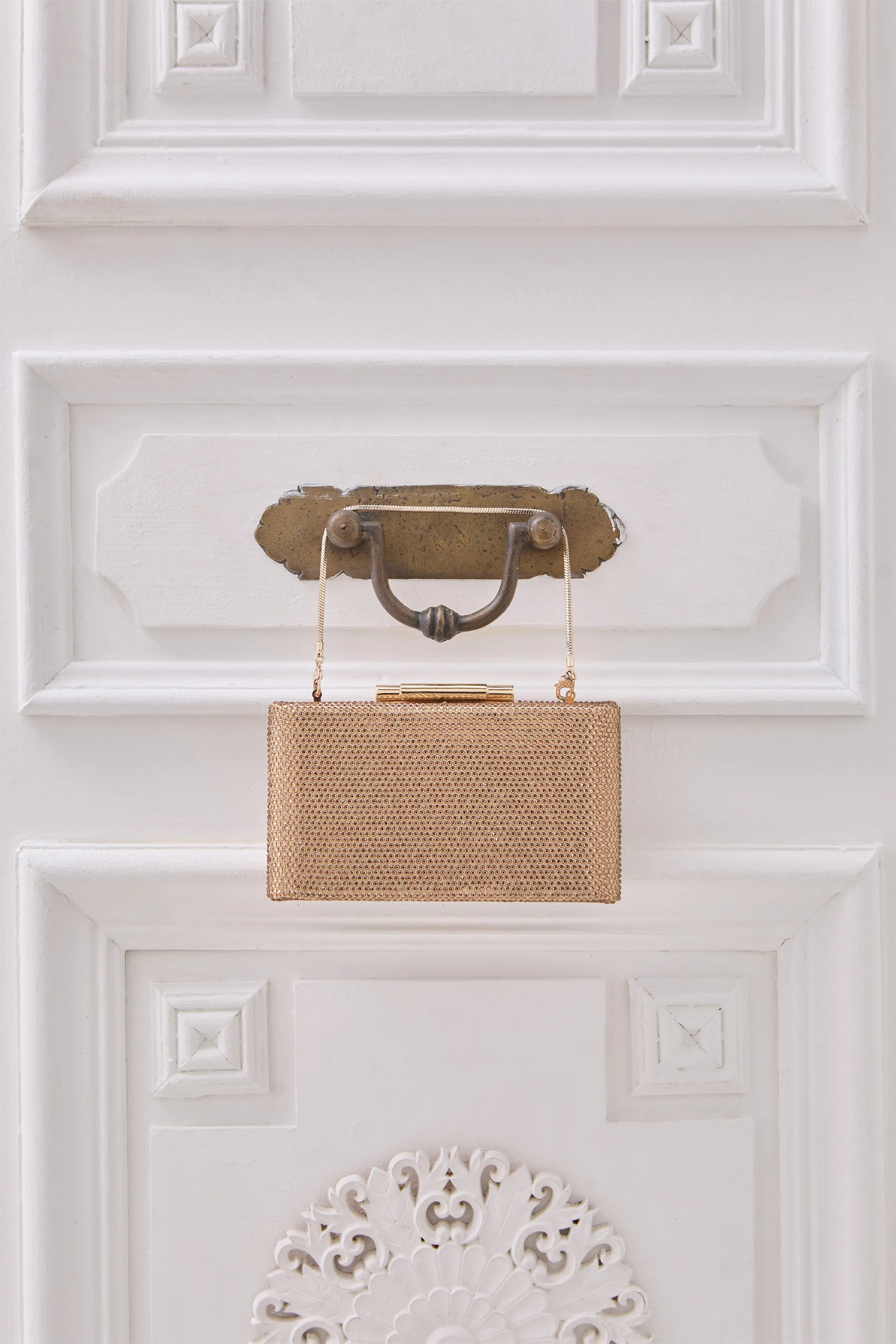 Alexa Crystal Clutch (Rose Gold)