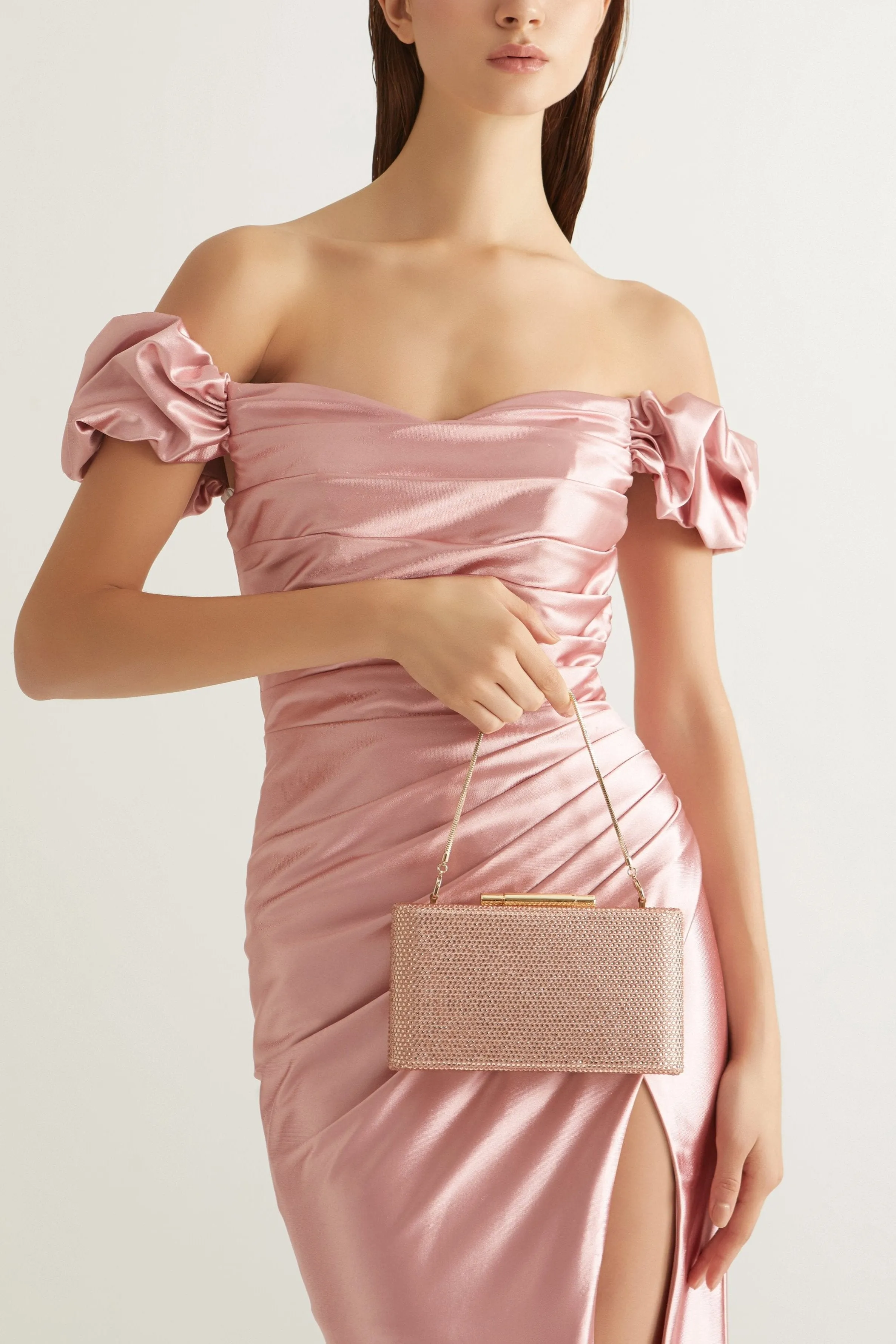 Alexa Crystal Clutch (Rose Gold)