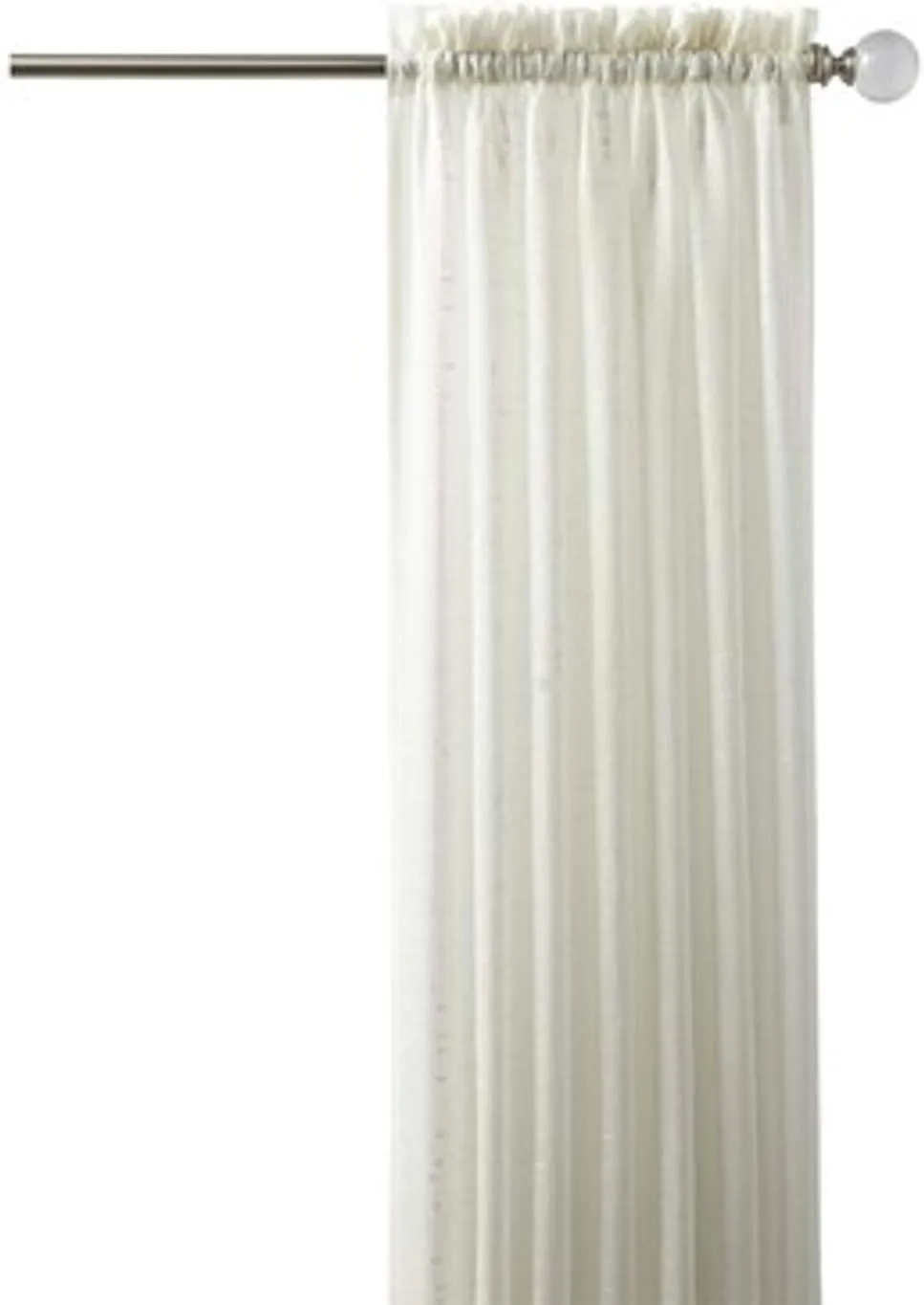 allen   roth Williamston 84-in Ivory/White Polyester Light Filtering Single Curtain Panel