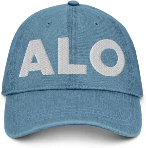 ALO Airport Hat (Embroidered Denim Cap) Flying to Waterloo Airport Gift