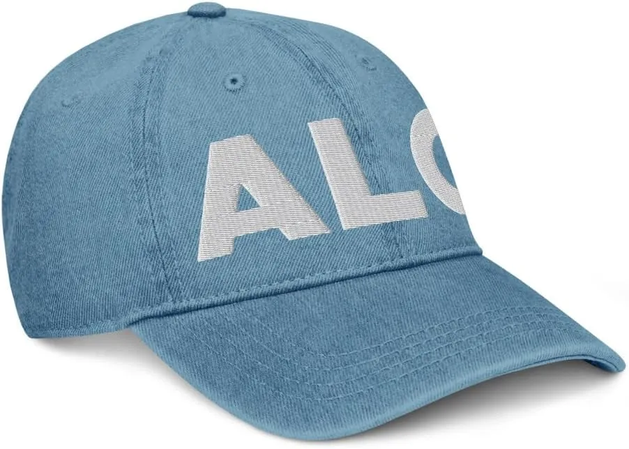 ALO Airport Hat (Embroidered Denim Cap) Flying to Waterloo Airport Gift