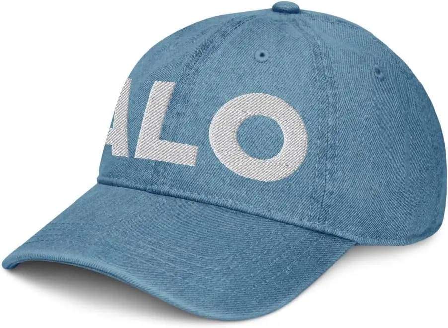 ALO Airport Hat (Embroidered Denim Cap) Flying to Waterloo Airport Gift