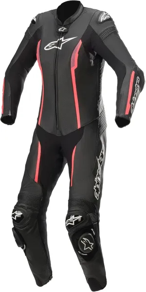 Alpinestars Women's Stella Missile v2 Leather One-Piece Suit (50) (BLACK/DIVA PINK/SLATE)
