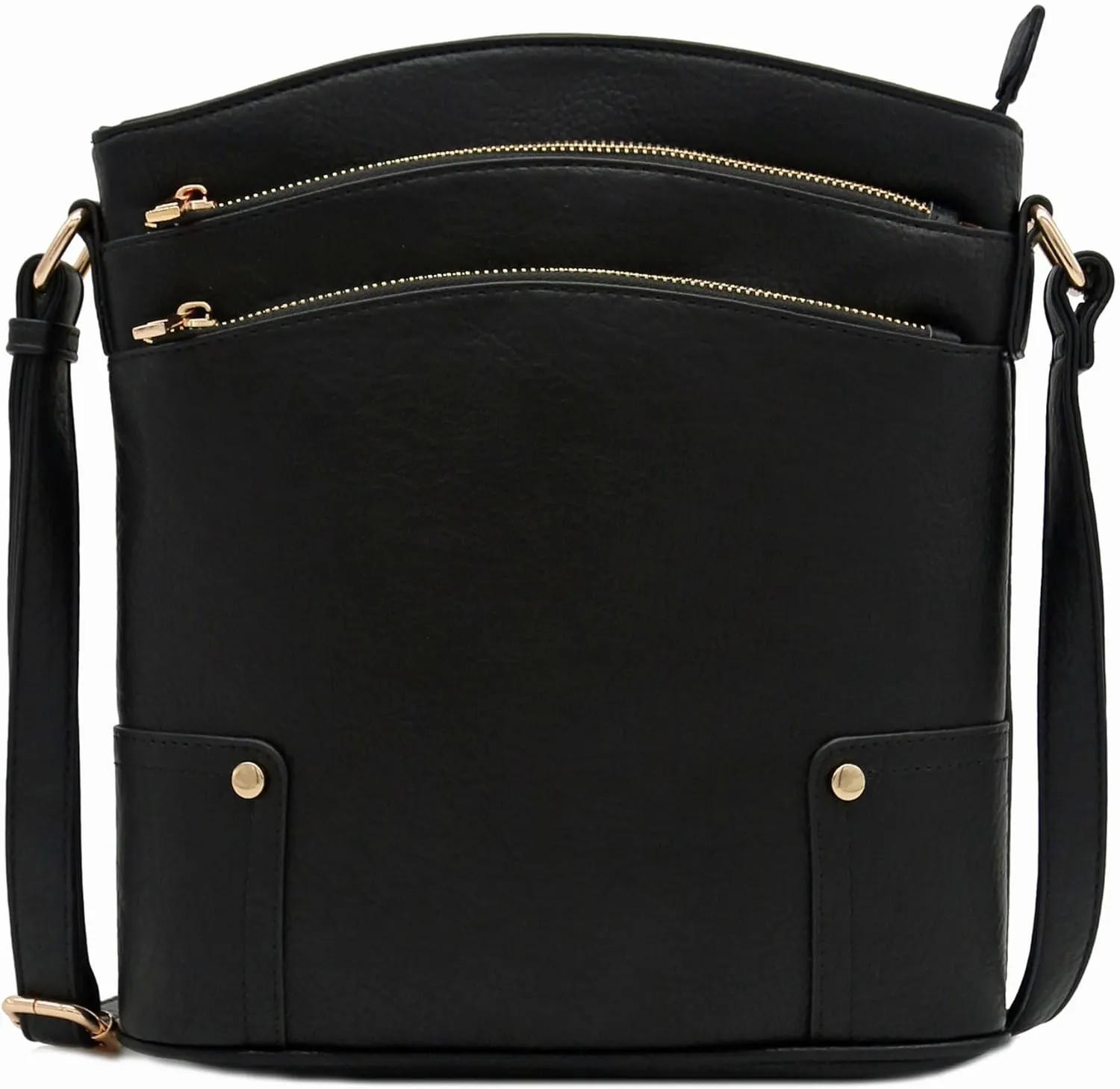ALYSSA Triple Zip Pocket Large Crossbody Bag