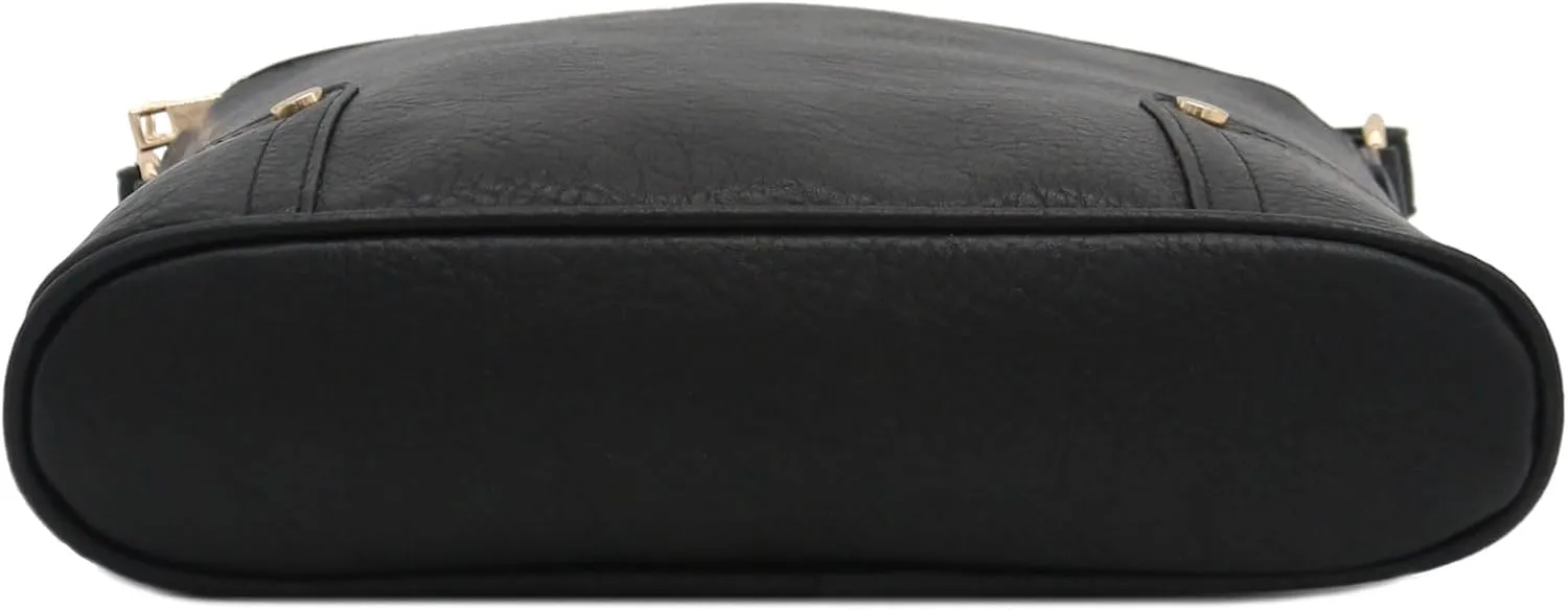 ALYSSA Triple Zip Pocket Large Crossbody Bag