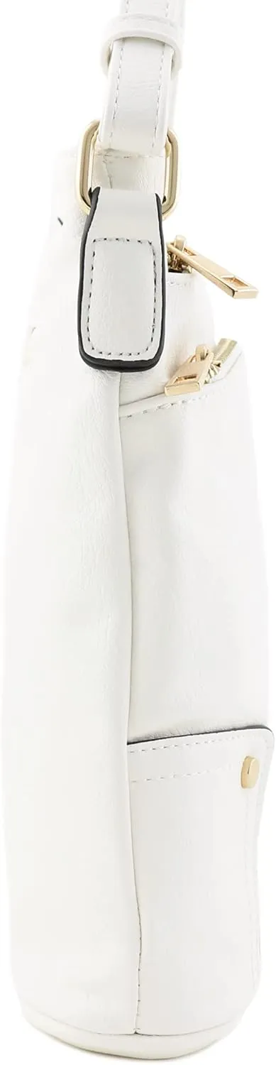 ALYSSA Triple Zip Pocket Large Crossbody Bag