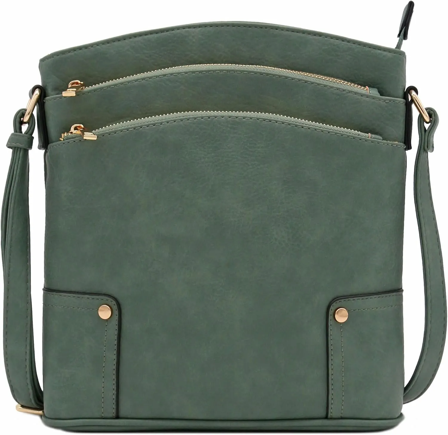 ALYSSA Triple Zip Pocket Large Crossbody Bag