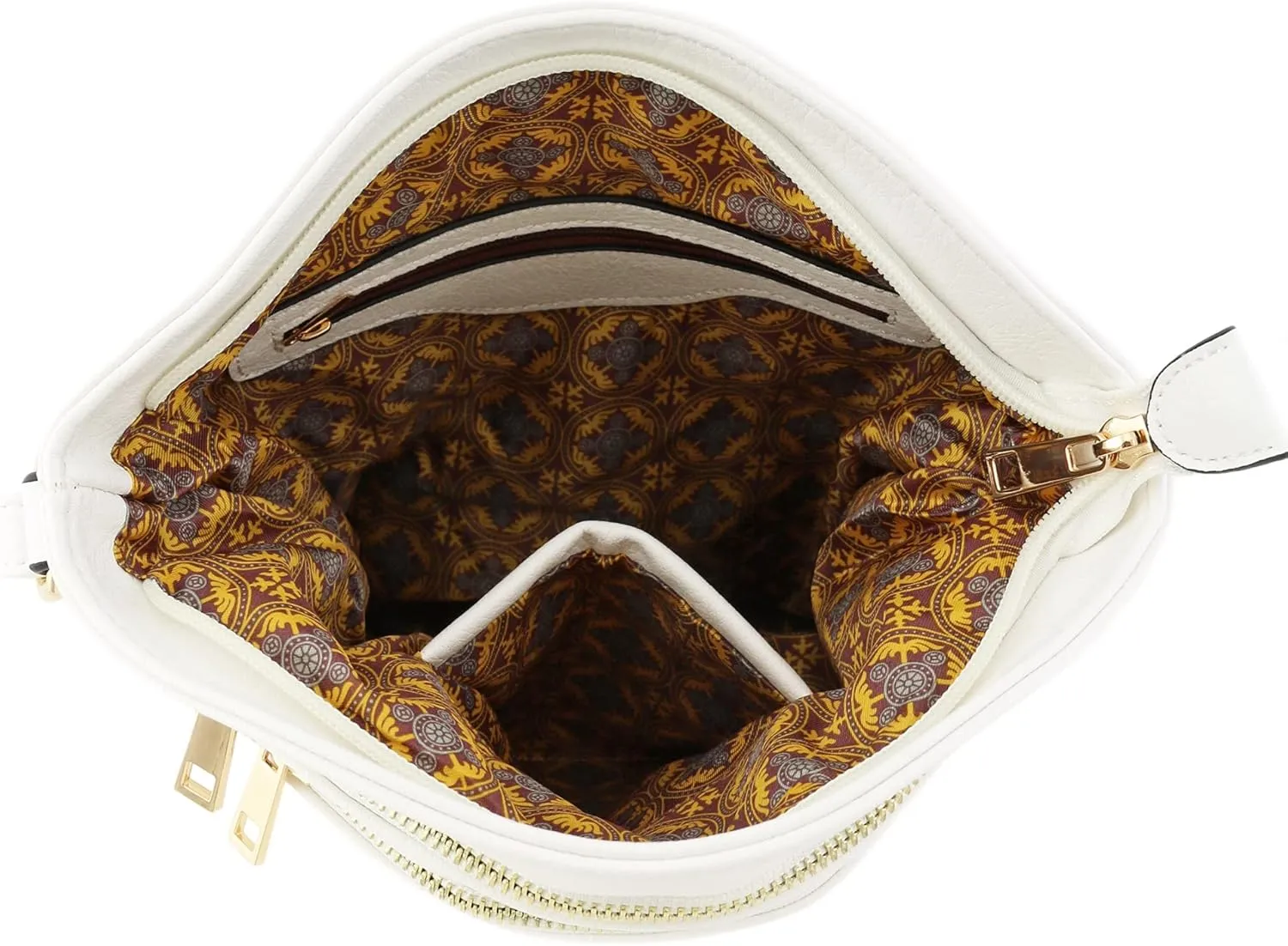 ALYSSA Triple Zip Pocket Large Crossbody Bag