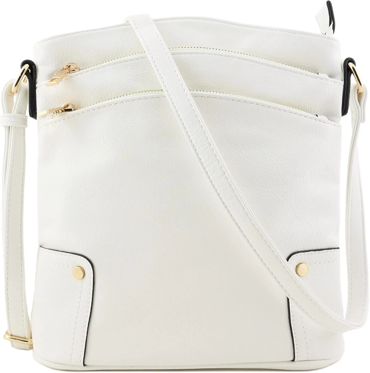 ALYSSA Triple Zip Pocket Large Crossbody Bag