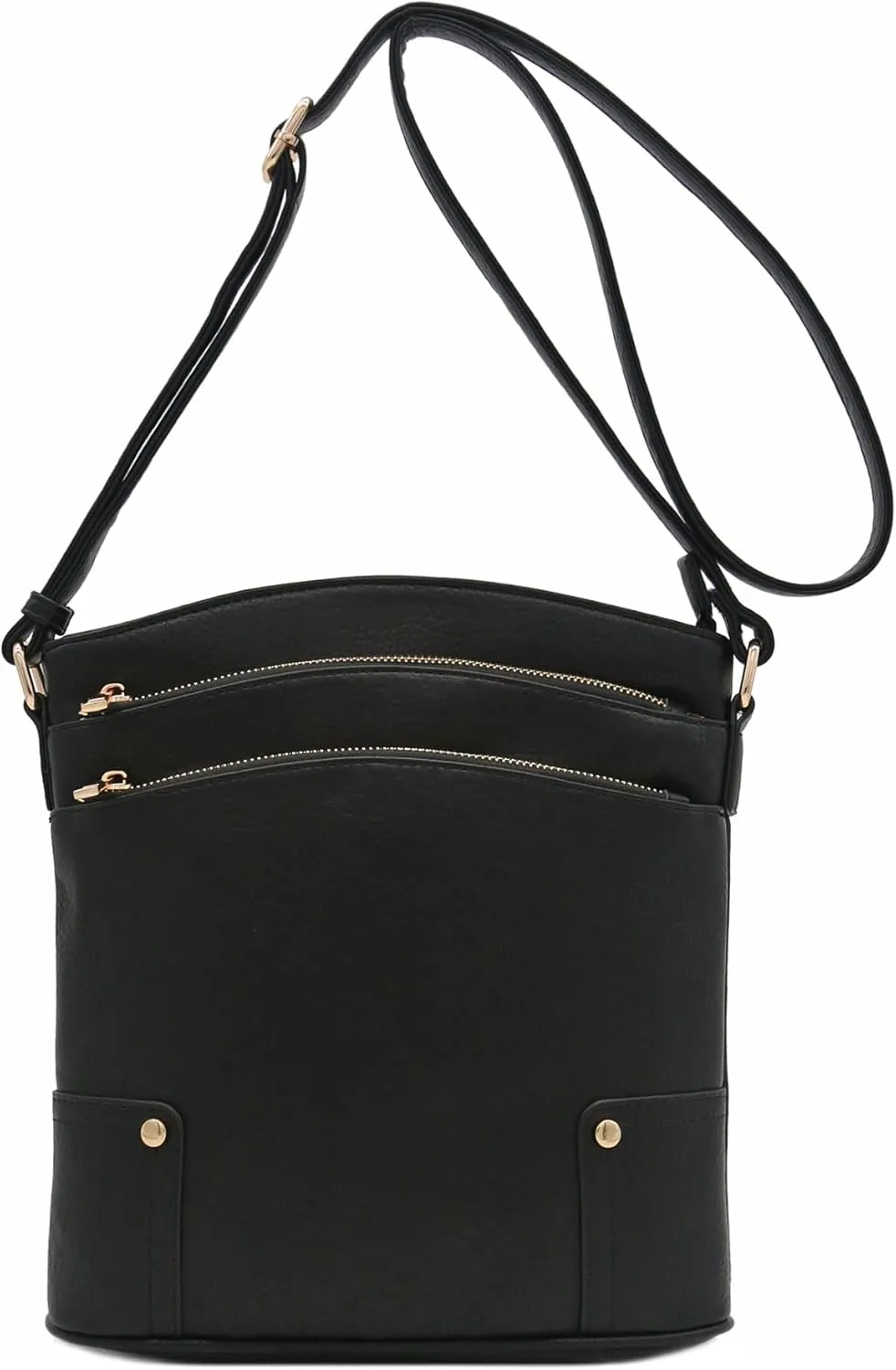 ALYSSA Triple Zip Pocket Large Crossbody Bag