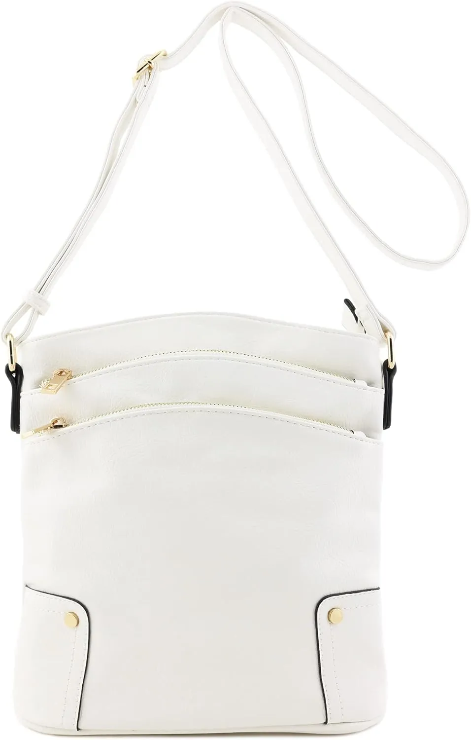 ALYSSA Triple Zip Pocket Large Crossbody Bag