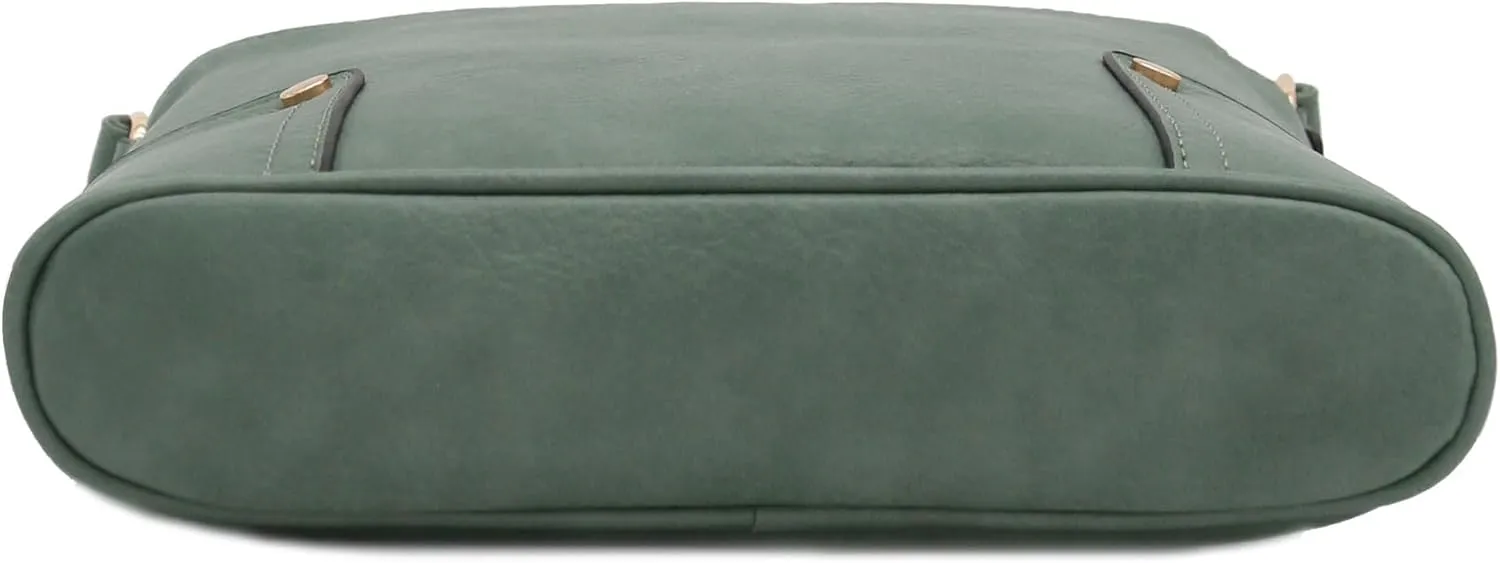 ALYSSA Triple Zip Pocket Large Crossbody Bag