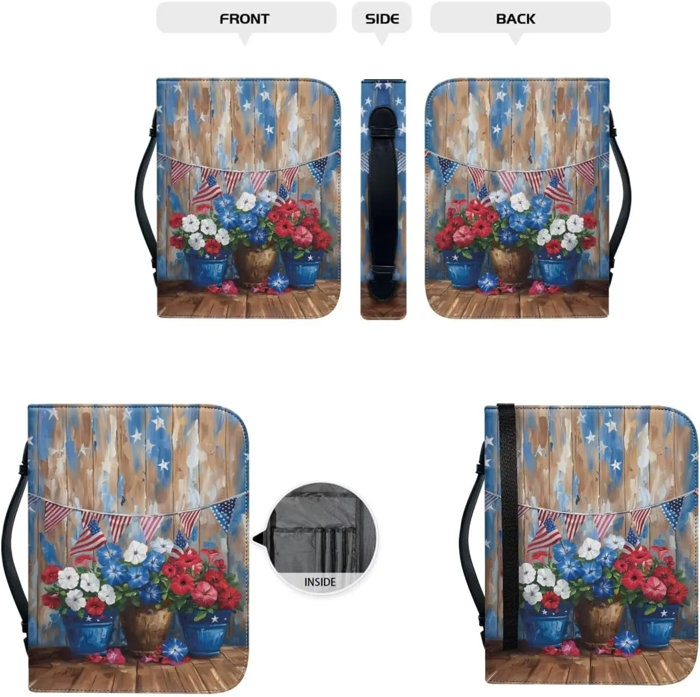 American Flag Bible Covers for Women Bible Carrying Case with Bookmark ZipperedChurch Bag Bible Protective