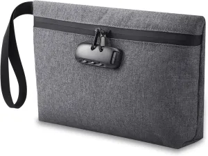 AMIR Money Bag with Lock, Security Money Bag for Cash, 13 x 8 Inches, Men & Women's Locking Accessories Pouch for Travel, Bank Deposits, Wallet, Medicine, Phone and Credit Cards