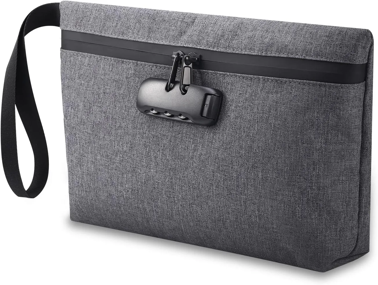 AMIR Money Bag with Lock, Security Money Bag for Cash, 13 x 8 Inches, Men & Women's Locking Accessories Pouch for Travel, Bank Deposits, Wallet, Medicine, Phone and Credit Cards