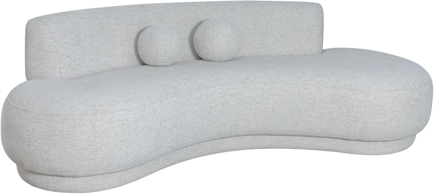 Armen living Oakland 97.5 in. 3-Seater Sofa in Ivory Fabric with Oval Seat