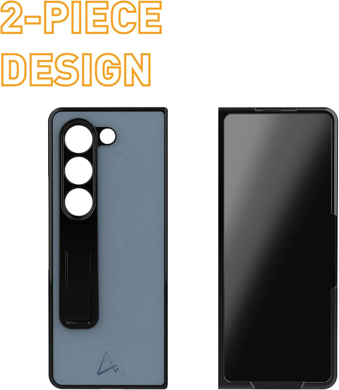 ARMOR Leather Case for Samsung Galaxy Z Fold 5 (Haze Blue with Privacy Guard Screen Protector)
