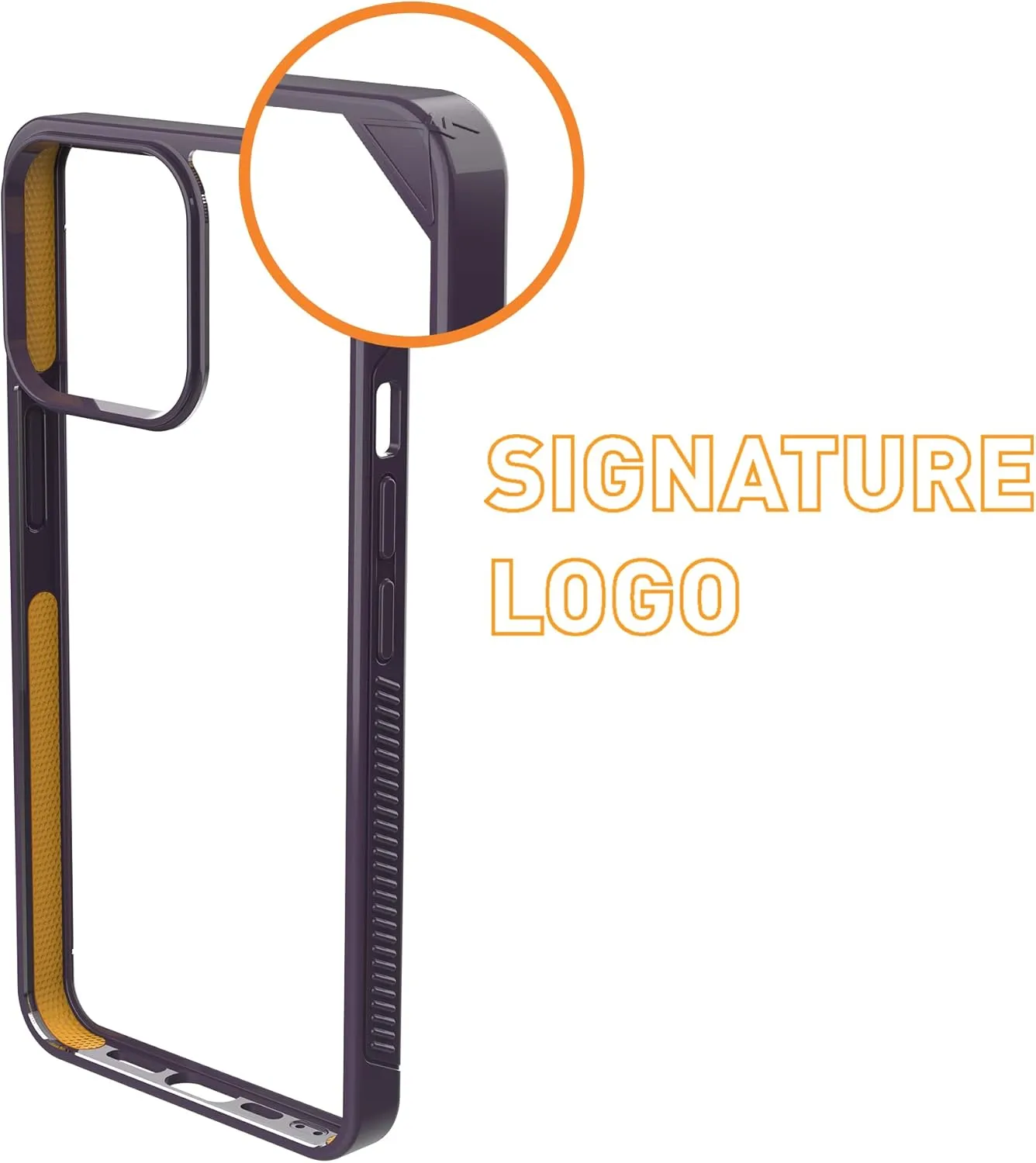 ARMOR Signature Case for iPhone 14 Pro (Shadow Purple with Orange Tape)