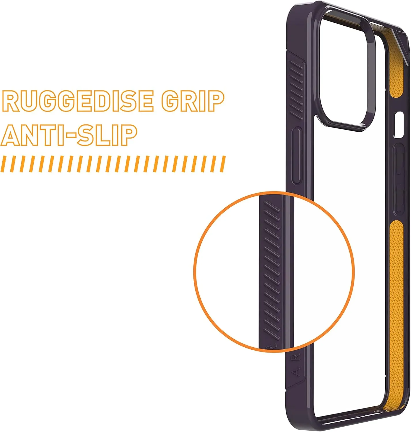 ARMOR Signature Case for iPhone 14 Pro (Shadow Purple with Orange Tape)