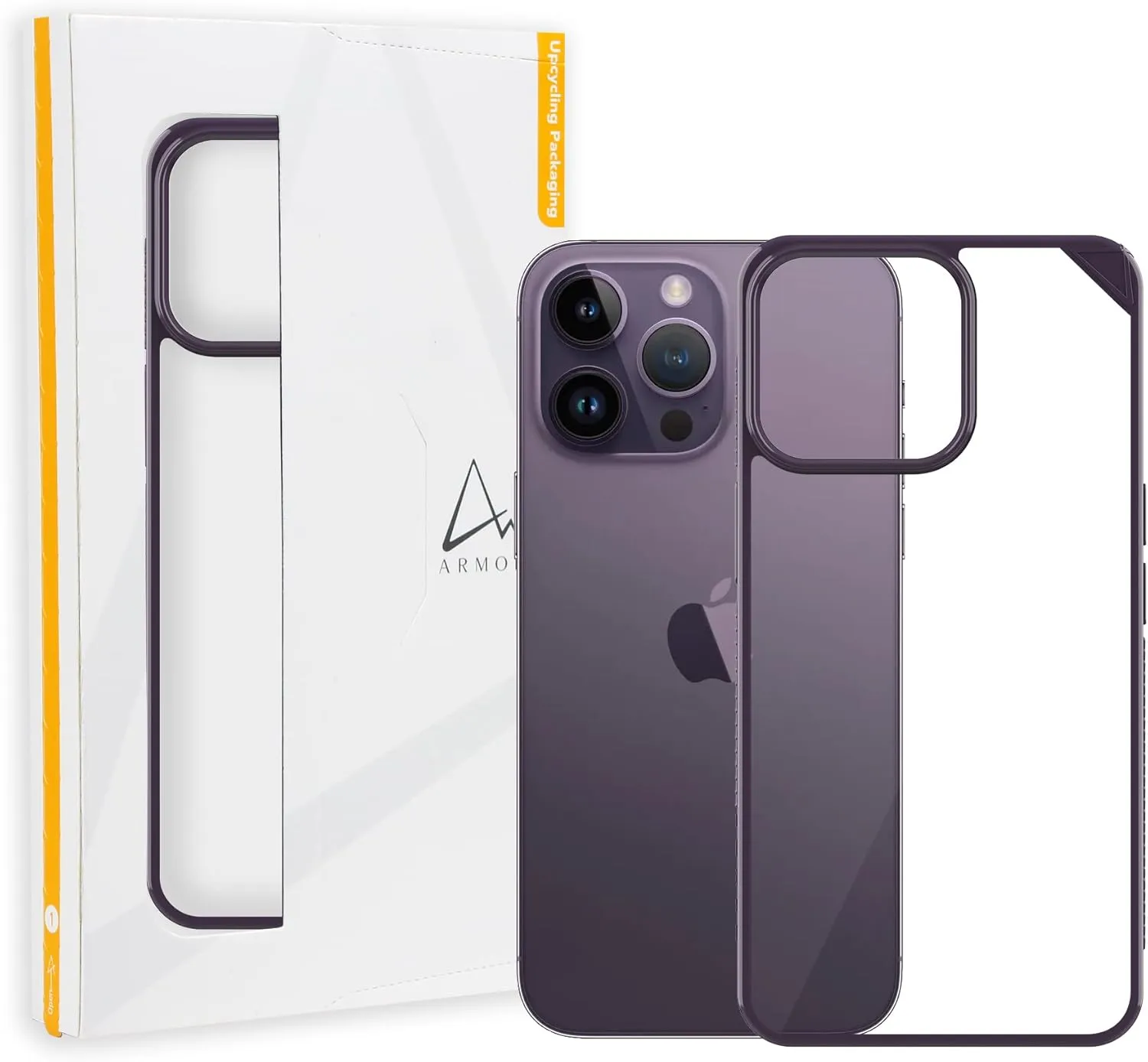 ARMOR Signature Case for iPhone 14 Pro (Shadow Purple with Orange Tape)