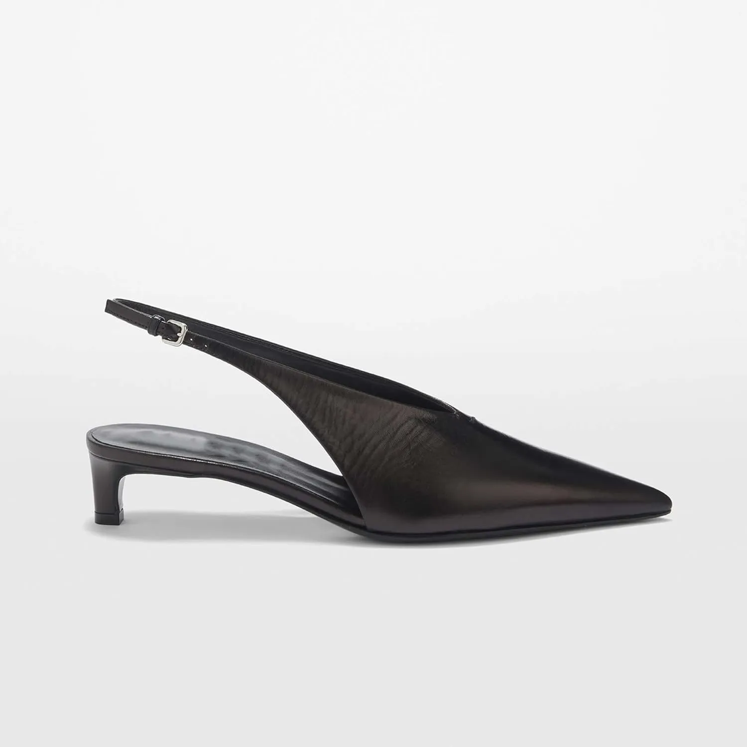 Arqa Kitten Heels Pumps for Women Closed Pointed Toe Slingback 1.18 in Heels with Buckle Dress Shoes for Dating Party Working