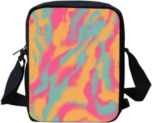 Artistic Fluid Painting Sling Backpack Oil Paintings Phone Purse Abstract Art Polyester Fashion Wallet Bag for Women with Adjustable Shoulder Strap