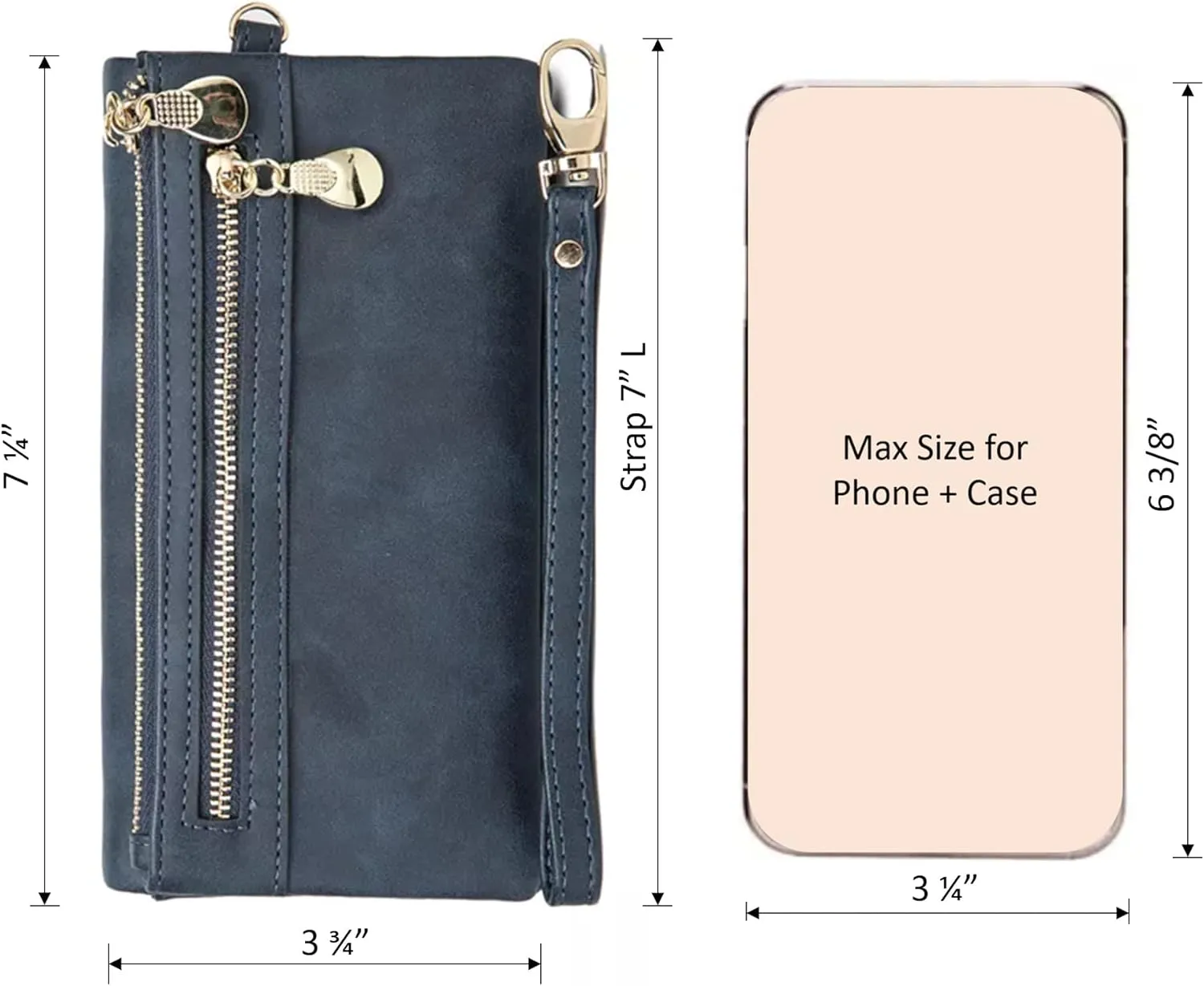 Aslana Soft Leather Long Wallet Wristlet with hand Strap Clutch Bag for Women Card holder Phone Bag (Deep Fuchsia)