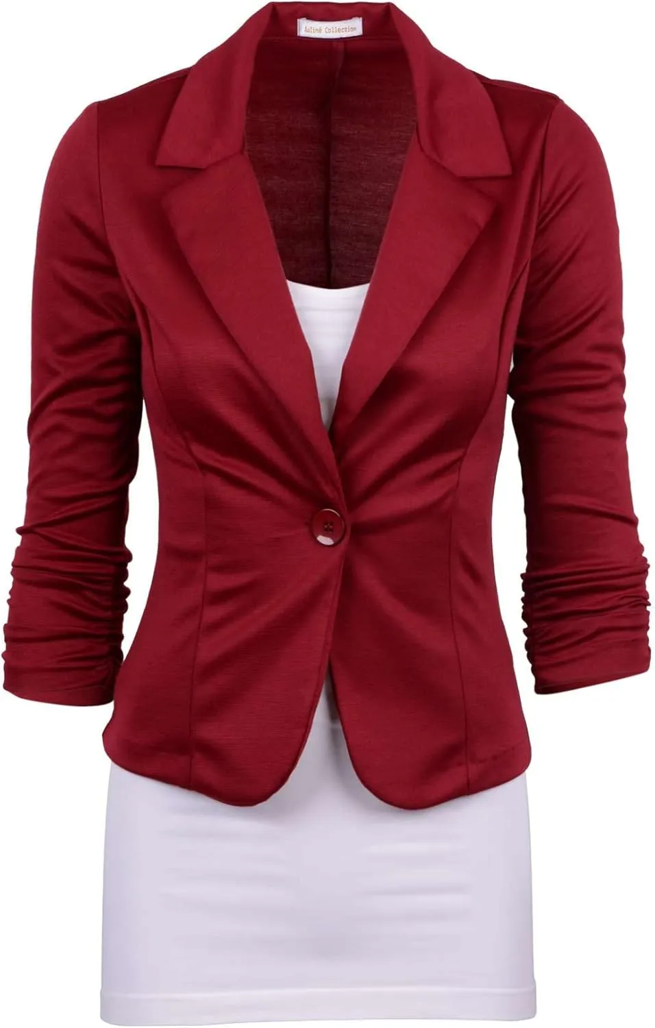 Auliné Collection Women's Casual Work Solid Color Knit Blazer
