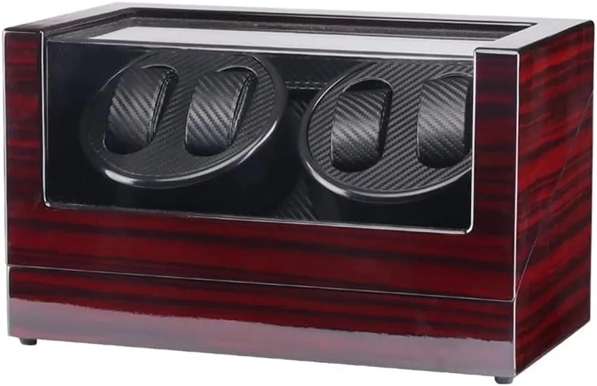 Auto Wooden Watch Winder Storage Box Winder Shaker Case Transparent Cover Wristwatch Box Single,Double Head Motor Present