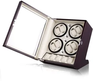 Automatic Watch Winder Box 8   5, Wood Shell Piano Paint Exterior, Large Capacity, Silent Motor, Fit Lady and Man Watches