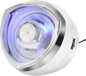 Automatic Watch Winder, Spherical Single Winding Box with Automatic Rotating Blue LED Light Quiet Motor 4 Modes