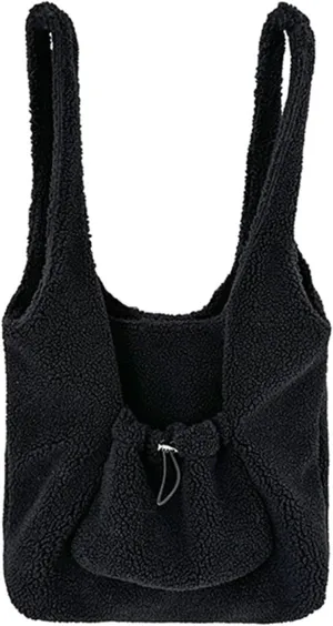 Autumn Winter Casual Furry Faux Lamb Wool Shoulder Bag Large Capacity Luxurious Fleece Plush Handbag Purse for Women