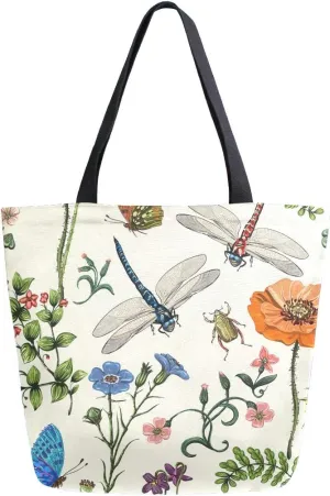 AUUXVA Large Canvas Handbag Canvas Tote Bags Purse Shoulder Shopping Bag with Zipper Pouch
